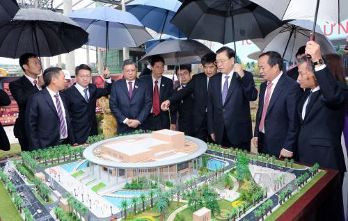 Ủy viên trưởng Nhân đại Trung Quốc Trương Đức Giang thăm Dự án Cung hữu nghị Việt-Trung ảnh 1